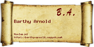 Barthy Arnold névjegykártya